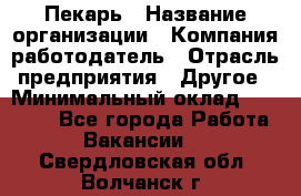 Пекарь › Название организации ­ Компания-работодатель › Отрасль предприятия ­ Другое › Минимальный оклад ­ 12 300 - Все города Работа » Вакансии   . Свердловская обл.,Волчанск г.